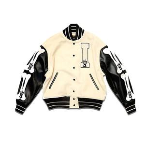 Lettermen Adult Wool Body Leather Sleeve with Patch Work High Quality Varsity <b>Jacket</b>, Men Custom Made Lettermen <b>Bomber</b> <b>Jacket</b> - Product Image 3
