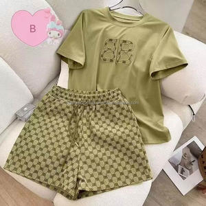 Wholesale Summer <b>Women's</b> Knitted Pullovers Luxurious <b>T</b>-<b>shirts</b> <b>Shorts</b> <b>Women's</b> Casual Clothing <b>Sets</b> - Product Image 6