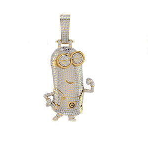Colgante de moissanita chapado en oro y encanto E Color redondo corte brillante VVS2 joyería fina de Hip Hop Unisex al por mayor - Product Image 3