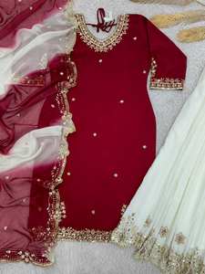 Ensemble de 3 pièces élégant Salwar Kameez avec broderie et design réversible pour les occasions de fête - Product Image 5