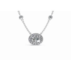 จี้เพชรทรงรีสุดหรู รุ่น Love Forever Halo เพชรเลี้ยงในห้องปฏิบัติการ น้ำหนัก 0.823 กะรัต ทอง 9KT 14KT 18KT เครื่องประดับทองคำ ขายส่ง รับผลิตแบบ OEM สำหรับธุรกิจ B2B - Product Image 5