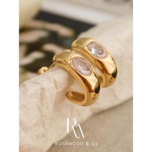 Orecchini a Cerchio Vintage con Fiori Geometrici in Cristallo e Zirconi, Placcati in Oro, per Feste o Regali, con Diamanti e Perle come Pietre Principali - Product Image 3