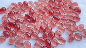 Natural <b>Strawberry</b> Quartz Oval Cabochon Gemstone 10x14mm Flat Back Loose Gemstones - Product Image 4
