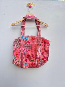 High Quality Luxury Durable Quilted Duffle Bag <b>Block</b> Print Design Large Capacity Picnic Shopping Sports Weekender <b>Yoga</b> Beach - Product Image 6