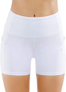 Pantalones cortos de entrenamiento de cintura alta para mujer diseñados para la transpirabilidad cuentan con una división de delfín y cintura elástica para descansar o hacer yoga - Product Image 3