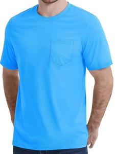 Cotton Crew Neck <b>Shirt</b> Men's Casual T-<b>shirt</b> with Chest Pocket <b>Moisture</b> <b>Wicking</b> Short Sleeve <b>Shirt</b> Soft Daily Top - Product Image 3