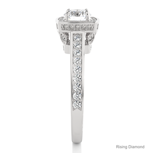 Anillo de compromiso de diamante cultivado en laboratorio de corte redondo de 0,7 quilates en oro blanco CVD diamante anillo de regalo de aniversario para mujer - Product Image 3