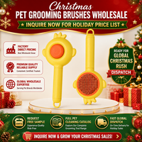 Brosse de toilettage auto-nettoyante en acier inoxydable pour animaux de compagnie, motif poussin de Noël, pour chats et chiens, démêlage et élimination des poils morts, vente en gros