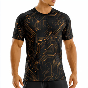 เสื้อยืดออกกำลังกายผู้ชาย แขนสั้น เสื้อยืดกีฬา ผู้ชาย ผ้าโพลีเอสเตอร์ 100% เสื้อยืดออกกำลังกายผู้ชาย - Product Image 6