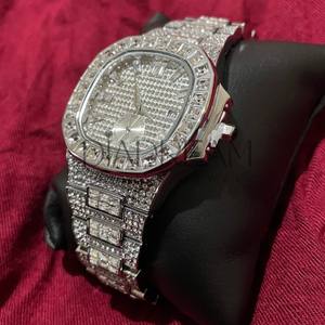 Baguette en forma de lujo Hip Hop reloj de hombre Moissanite diamante pavimentado 925 tipo de encanto de plata esterlina para alguien especial - Product Image 3