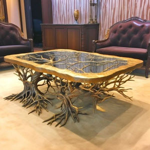 Modern Creative Art Stylish Designer High Grade Gold Plated Attractive Look <b>Home</b> Hotel Restaurant Luxury Center <b>Table</b> From India - Product Image 1