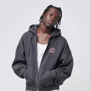 Offre Spéciale automne couleur unie hommes à manches longues fermeture éclair Hoodies avec des couleurs et des tailles personnalisées - Product Image 2