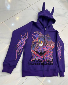 Nouveauté, best-seller, sweat à capuche en coton lourd à fermeture éclair, poche kangourou, personnalisable OEM, noir, pour homme, hiver - Product Image 6