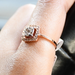 Authentique bague en or massif 14K et 18K avec diamant naturel, élégante conception de bijoux en solitaire certifiée IGI - Product Image 5