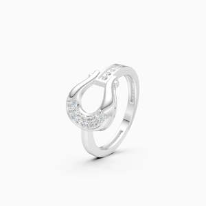 Anillo Ecológico para Mujer con Diamante Cultivado en Laboratorio de 0.17 Ct y Diseño de Tallo Dividido |   En oro amarillo, blanco y rosa de 9 quilates - Product Image 1