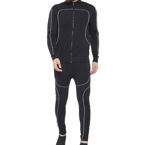 Ensemble de jogging pour homme, imprimé uni, confortable, tenue de sport pour la salle de sport, entraînement, fitness, 100% coton, extensible dans les quatre sens - Product Image 1