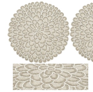 Luxury Beaded <b>Coaster</b> Table Place Mats <b>Silver</b> Color Dining Table Mat Set Available at Competitive Price - Product Image 1