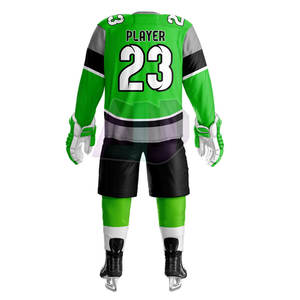 Conjunto de Uniforme de Hockey sobre Hielo Fabricado en Fábrica, Hecho de Tela de Poliéster de Alta Calidad, Transpirable, que Absorbe la Humedad, con Logotipos Personalizados - Product Image 3