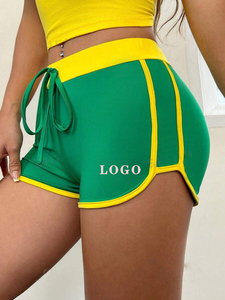 กางเกงยีนส์ขาสั้นเอวสูงสีขาวสีฟ้าแต่งระบายสำหรับผู้หญิงกางเกงยีนส์ขาสั้นยืดหยุ่น S-5XL - Product Image 4