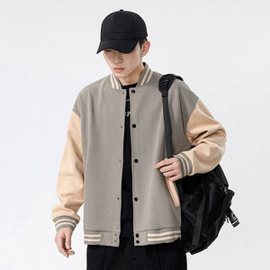 Blouson universitaire homme personnalisé en 100 % laine fine de haute qualité, couleur unie, manches longues, style décontracté pour l'hiver – Vente en gros - Product Image 1