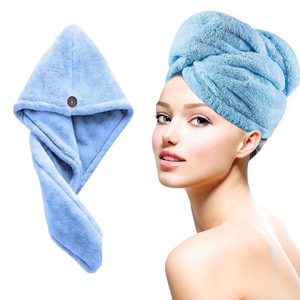 Serviette turban en microfibre AG23 pour cheveux mouillés, pratique et absorbante, couvre-cheveux - Product Image 1