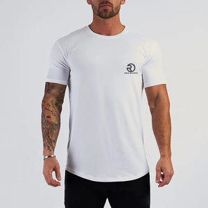 T-shirt à col rond et côtes surdimensionnées de haute qualité pour homme Tissu en jersey respirant Design vierge - Product Image 3