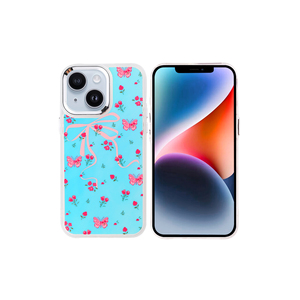 Coque en silicone ASMA Hadra pour iPhone 14 avec motif papillon, protection arrière, finition électrolytique, compatible Realme Google - Product Image 1