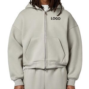 Sudaderas con capucha lavadas Vintage para hombre Sudaderas con cremallera lavadas con ácido de algodón pesado Sudaderas con capucha con cremallera y estampado 3D Puff - Product Image 4