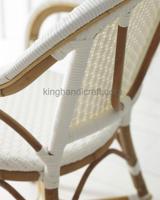 Fauteuil en rotin élégant de Bistro français accoudoir confortable chaise de salle à manger extérieure durable pour café Restaurant salon cuisine