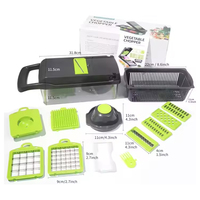 Hete Aanbieding 14-in-1 Moderne Multifunctionele Handmatige Groentesnijder Plastic Ui Wortel Hakker Roestvrijstalen Messen Vaatwasserbestendig
