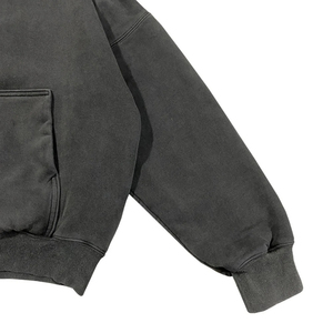 Sweat-shirts décontractés à capuche noirs surdimensionnés pour hommes, nouvelle arrivée personnalisée, streetwear, poche avant, lavés, amples, unis - Product Image 4