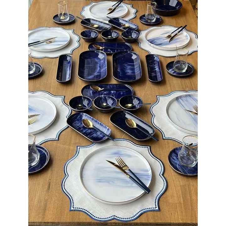 Breakfast Set Blue Wind 71 Pieces for 6 People