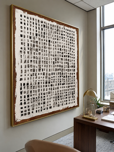 Hand Painted Abstract <b>Canvas</b> Artwork Contemporary Style Wood <b>Frame</b> Indoor Decor - Product Image 1
