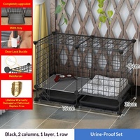 Cage pour petit chien en gros avec couverture décorative, enclos en fer, zone de repos divisée, style villa pour usage intérieur comme maison pour animaux de compagnie