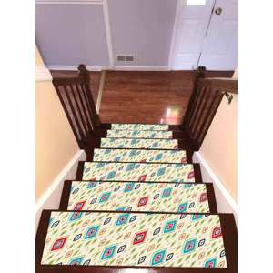 Alfombra con Estampado de Patrones Geométricos: Moderna, Suave, Decorativa, Azteca, Azul, de Lujo, Fácil de Limpiar, Goblen - Product Image 3