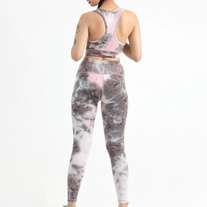 Ensembles de sport bleu uni pour femmes, ensembles de yoga en tissu polyester sur mesure à vendre, prix raisonnable, haute qualité, service OEM - Product Image 3
