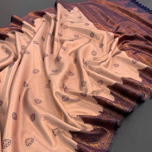 Indian Boutique Kanjivaram Seda Sari Diseñador Última Exclusiva Pesada Blusa Étnica Hermosa Elegante Nupcial Exclusiva Boda - Product Image 1