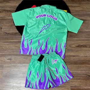 New Men Short Sleeve Summer Nylon Polyester Two Piece With <b>White</b> <b>Panels</b> Jogging Sports Windbreaker Shorts Sets For Men - Product Image 5