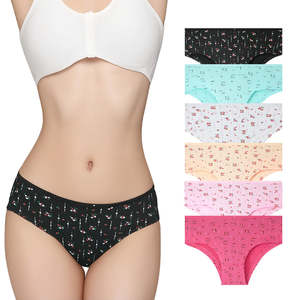 Ventes en gros de sous-vêtements pour femmes en tissu de bonne qualité, imprimé floral, personnalisation, taille basse, sexy, couleurs mélangées, culottes pour femmes, lingerie - Product Image 2