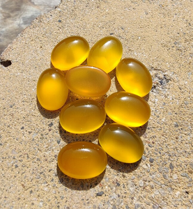 Mango Chalcedon Ovale Form Glatter Cabochon Für Schmuck Herstellung von hochwertigen gelben Edelsteinen Birth stone Armband ringe - Product Image 6