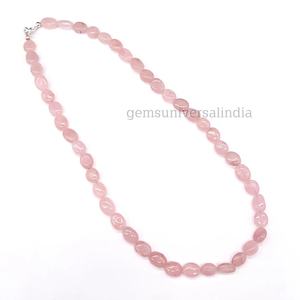 Collier de perles de morganite véritable ovale lisse Perles de morganite naturelle pour la fabrication de bijoux Collier de morganite - Product Image 5