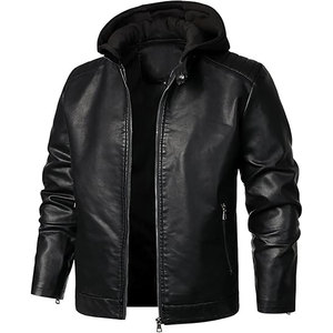 La última chaqueta de cuero suave para hombre con mangas largas y cierre de cremallera, ropa transpirable para carreras de motos - Product Image 1