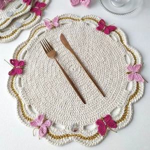2025 Cross Border New Pure Handmade Hook Weaving Tea Cup Tableware Mat Insulation and <b>Table</b> <b>Protection</b> - Product Image 1