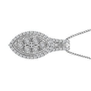 Colgante de Halo de diamante de corte redondo de 2,0 quilates VVS Clarity DEF Color en colgante de oro blanco de 14K para joyería de mujer del fabricante - Product Image 4