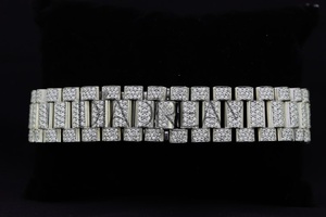 Luxury <b>Men's</b> Stainless Steel Quartz <b>Wristwatch</b> Round Dial Hot Selling Analog Display 41mm Dial Date Moissanite Diamond Watch - Product Image 2