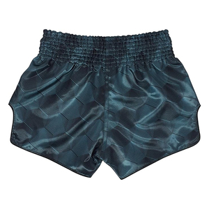 Pantalones cortos de Muay Thai duraderos personalizables hechos en Pakistán para boxeo, entrenamiento de gimnasia, ropa de artes marciales de poliéster - Product Image 1