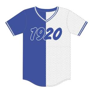Zeta Phi Beta 1920 medio y medio Jersey de béisbol 100% malla de poliéster hermandad de mujeres ropa cuello en V camiseta bordada Logos - Product Image 2