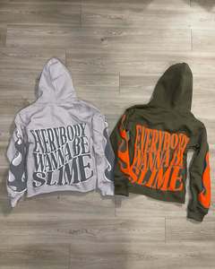 Venta al por mayor de logotipo personalizado sin bolsillo 3D Puff Print 420 500gsm Boxy recortado de peso pesado de algodón grueso Sudadera con capucha para hombres - Product Image 6