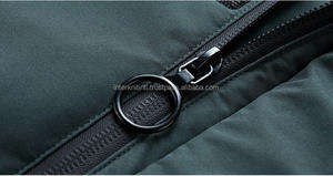 Chaqueta con Capucha para Hombre, Otoño Invierno, Cortavientos, con Cierre de Cremallera, Relleno de Algodón, Múltiples Bolsillos, Estilo Casual - Product Image 5