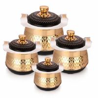 Ensemble de casseroles thermiques Anax Homeware Premium en acier inoxydable 4 pièces, verre borosilicate, céramique, double paroi isolée, fermeture hermétique